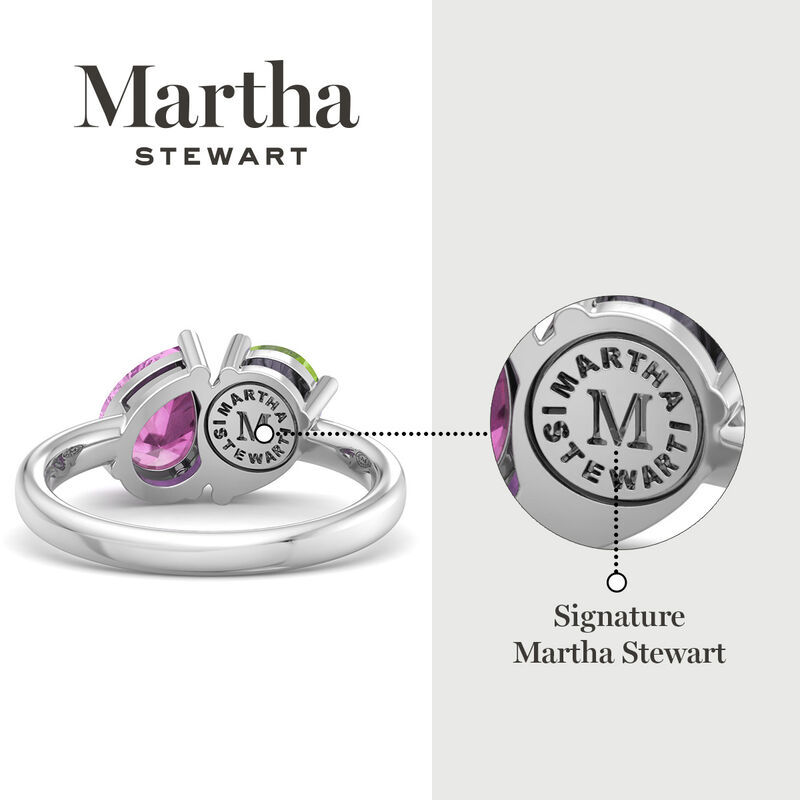 Martha Stewart 2ctw. Peridot & Pink Sapphire Two Stone Ring In Sterling Silver image number null